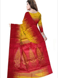 Pradip Fabrics Woven Yellow and Red color Soft Handloom Saree