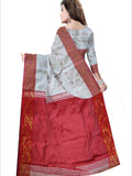 Pradip Fabrics Woven  Red and white color Soft Handloom Saree