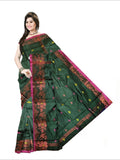 Pradip Fabrics Woven  Dark Green color  Soft Handloom Saree