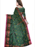 Pradip Fabrics Woven  Dark Green color  Soft Handloom Saree