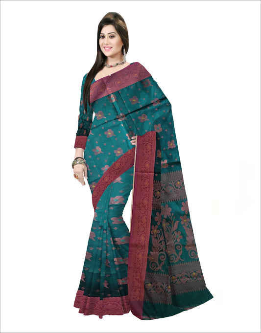 Pradip Fabrics Woven Soft Handloom Sea Green Color Saree