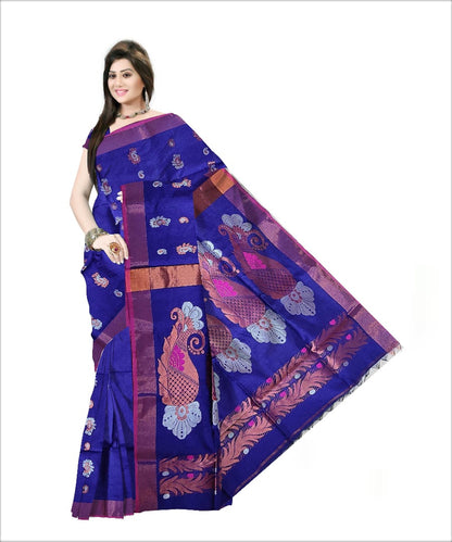 Pradip Fabrics Woven Blue color Soft Handloom Saree