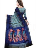 Pradip Fabrics Woven Grey and Blue color Soft Handloom Saree