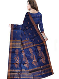 Pradip Fabrics Woven Soft Handloom Dark Blue Color Saree
