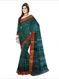 Pradip Fabrics Woven Deep Green color  Pure Tant cotton  Saree