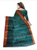 Pradip Fabrics Woven Deep Green color  Pure Tant cotton  Saree