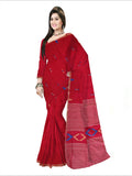 Pradip Fabrics Woven Soft Handloom pure cotton Red Color Saree