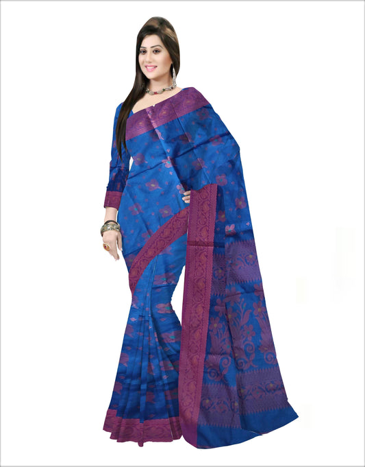 Pradip Fabrics Woven Soft Handloom Sky Blue Color Saree