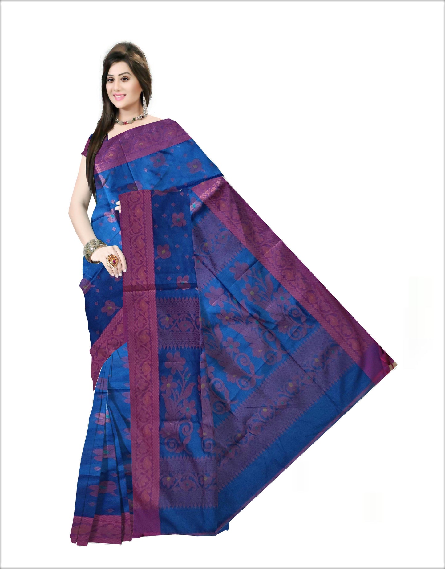 Pradip Fabrics Woven Soft Handloom Sky Blue Color Saree