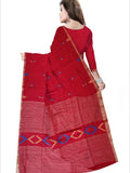 Pradip Fabrics Woven Soft Handloom pure cotton Red Color Saree