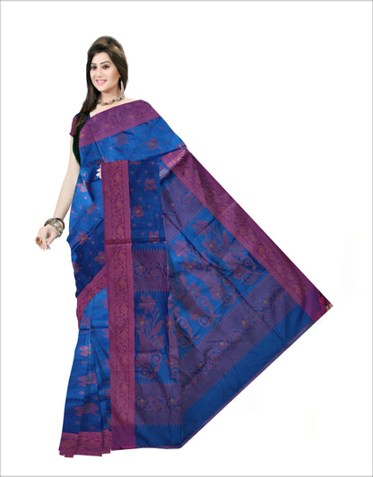 Pradip Fabrics Woven Soft Handloom Sky Blue Color Saree