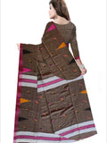 Pradip Fabrics Woven Soft Pure Cotton  Handloom Grey Color Saree