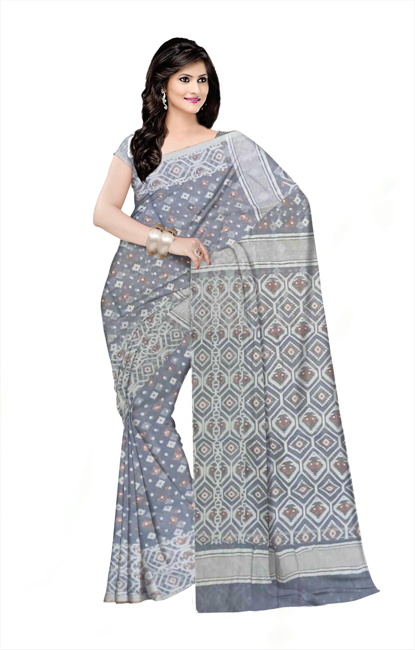 Pradip Fabrics  Woman's Tant Handloom soft Jamdani Saree