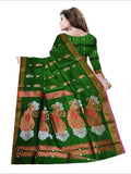 Pradip Fabrics Woven green color Soft Handloom Saree