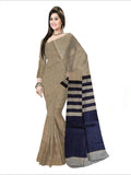 Pradip Fabrics Woven Soft Pure Cotton Handloom Blue & Cream Color Saree
