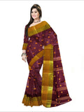Pradip Fabrics Woven Maroon color  Pure Tant cotton  Saree