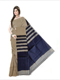 Pradip Fabrics Woven Soft Pure Cotton Handloom Blue & Cream Color Saree