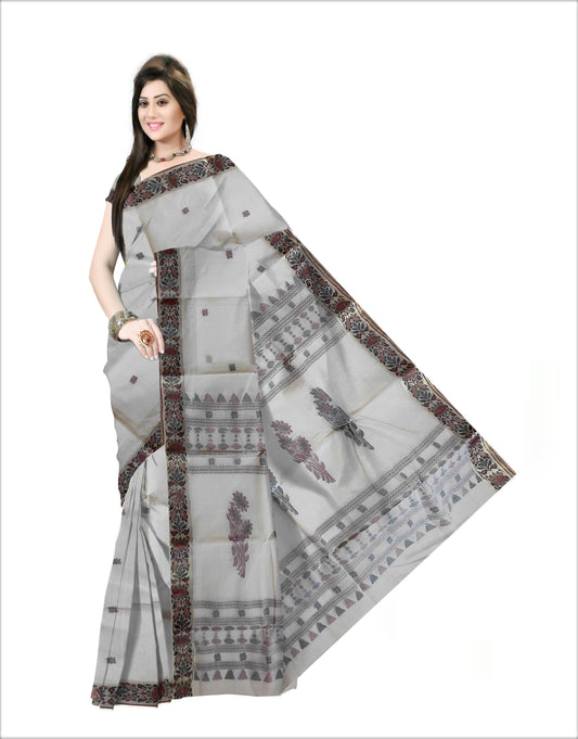 Pradip Fabrics Woven  white Color   Pure Tant cotton  Saree