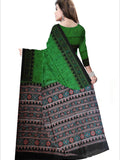 Pradip Fabrics Woven Green and Black  Color Pure  Soft Viscous  Print  Handloom Saree