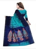 Pradip Fabrics Woven Sea green  and Blue color Soft Handloom Saree