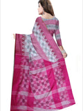 Pradip Fabrics Woven  Pink and white Color Pure  Soft Print  Saree