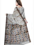 Pradip Fabrics Woven White  Color Pure Tant cotton  Saree