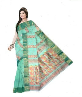 Pradip Fabrics Ethnic Women's Cotton Tant cotton white  Color Saree