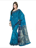 Pradip Fabrics Woven Sky blue Color Pure Tant cotton  Saree