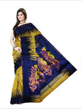 Pradip Fabrics Woven Yellow and Blue color Soft Handloom Saree
