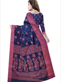Pradip Fabrics Woven Soft Handloom Dark blueColor Saree
