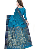 Pradip Fabrics Woven Sky blue Color Pure Tant cotton  Saree