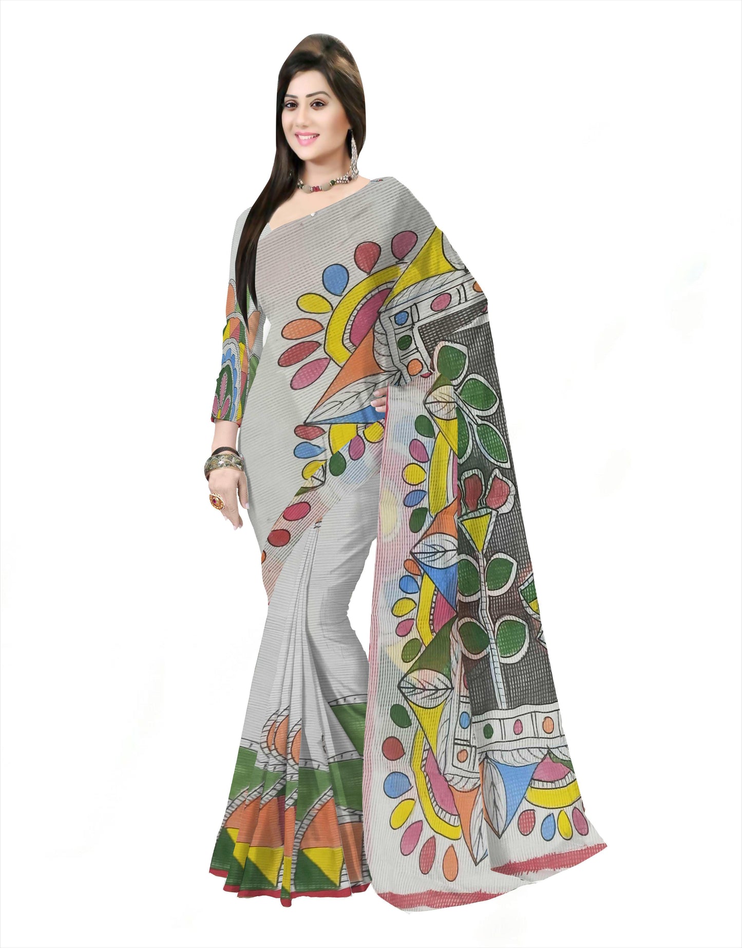 Pradip Fabrics Woman's Reshom kota print Saree