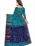 Pradip Fabrics Woven Sea green & Blue color Pure Soft Handloom Saree
