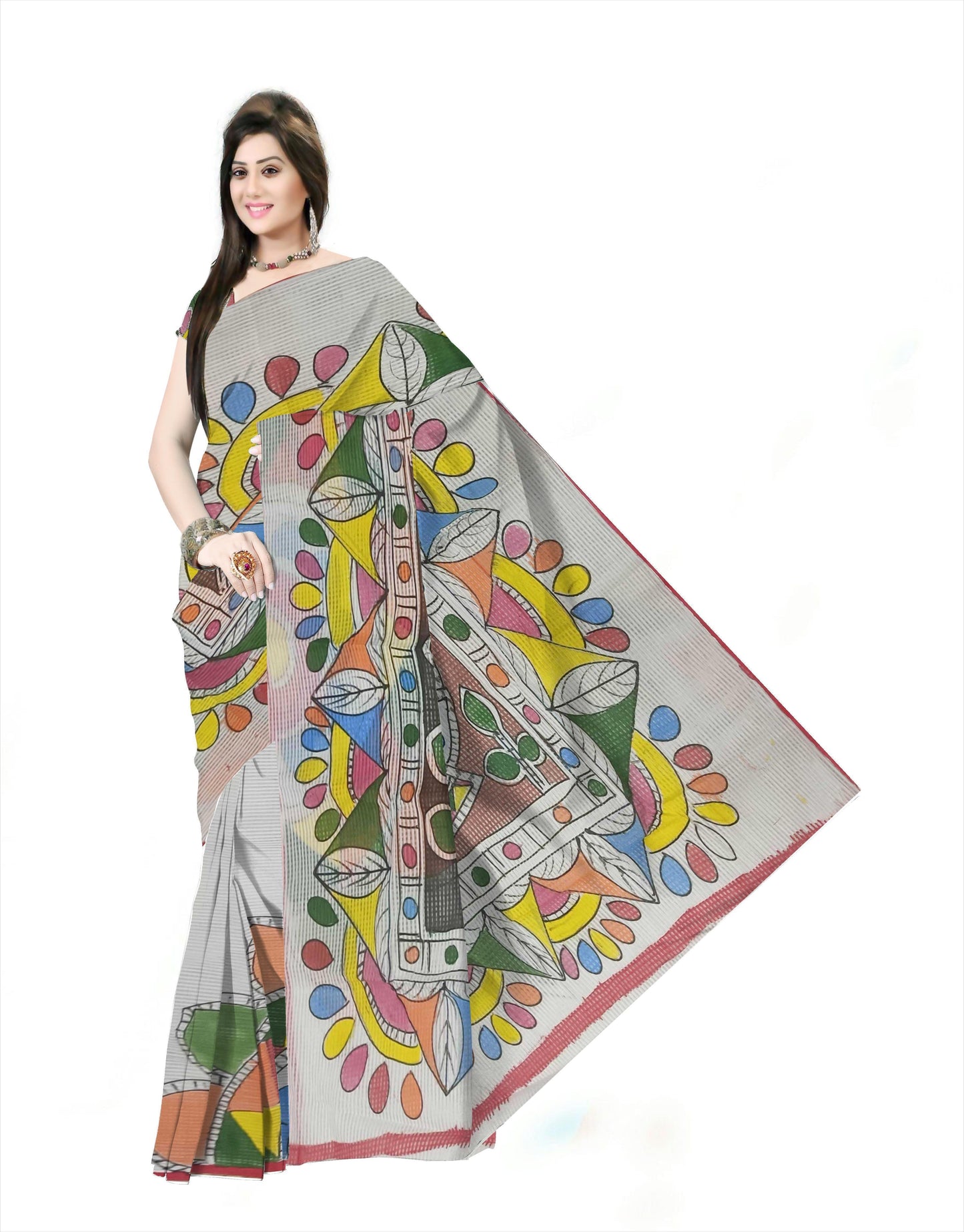 Pradip Fabrics Woman's Reshom kota print Saree