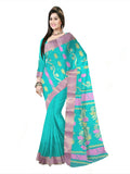 Pradip Fabrics Woven Tant Pure Cotton Saree (Green )