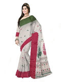 Pradip Fabrics Woven Tant Pure Cotton Saree (Red & green )