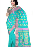 Pradip Fabrics Woven Tant Pure Cotton Saree (Green )