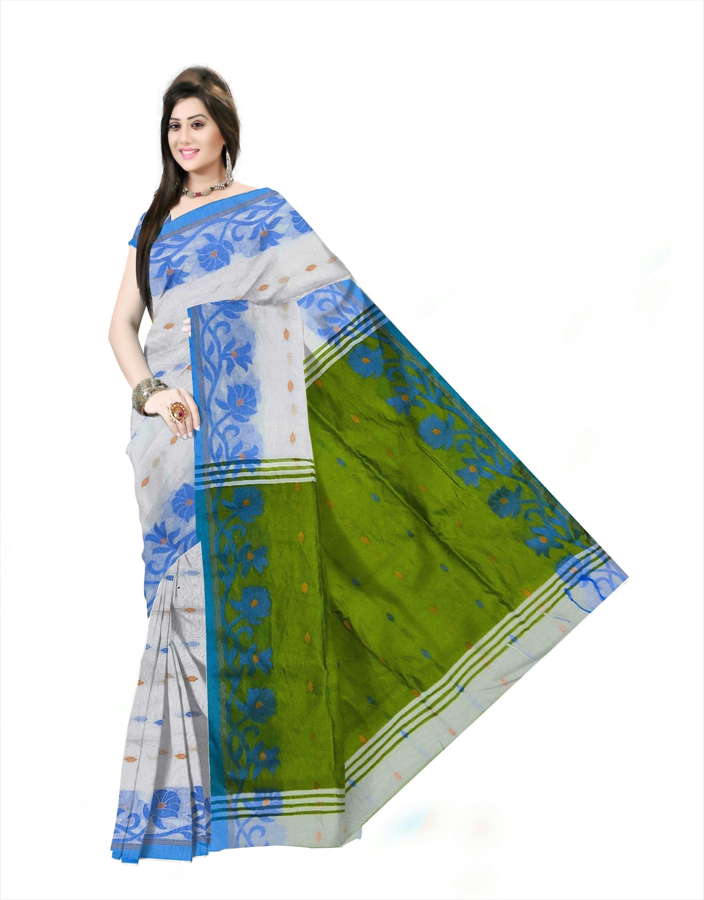 Pradip Fabrics Ethnic Woman's Tant cotton Silk Saree