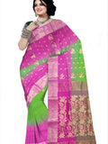 Pradip Fabrics Ethnic Women's Cotton Tant cotton Green & pink Color Saree