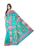 Pradip Fabrics Woven Tant Pure Cotton Saree (Green )