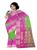 Pradip Fabrics Ethnic Women's Cotton Tant cotton Green & pink Color Saree