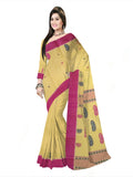 Pradip Fabrics Woven Tant Pure Cotton Saree (Yellow)