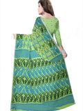 Pradip Fabrics Ethnic Women's Cotton Tant Gap Jamdani  Green Color Saree
