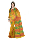 Pradip Fabrics Ethnic Women's Cotton Tant Gap Jamdani Yellow Color Saree