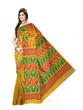 Pradip Fabrics Ethnic Women's Cotton Tant Gap Jamdani Yellow Color Saree
