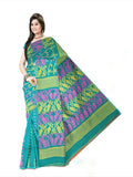 Pradip Fabrics Ethnic Women's Cotton Tant Gap Jamdani  Green Color Saree