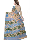 Pradip Fabrics Ethnic Women's Cotton Tant Gap Jamdani  Cream Color Saree