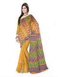Pradip Fabrics Ethnic Women's Cotton Tant Gap Jamdani Orange Color Saree