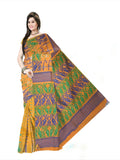 Pradip Fabrics Ethnic Women's Cotton Tant Gap Jamdani Orange Color Saree