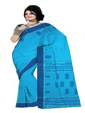 Pradip Fabrics Woven Tant Pure Cotton Saree (Blue)